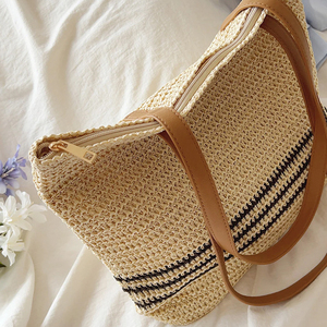 Borsa Tote all'ingrosso in tessuto <span class=keywords><strong>di</strong></span> <span class=keywords><strong>paglia</strong></span> fodera <span class=keywords><strong>di</strong></span> <span class=keywords><strong>lino</strong></span> borsa a tracolla in maglia borse tote per le donne - Product Image 3