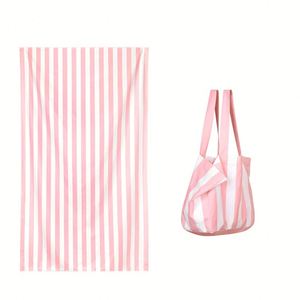 Serviette de plage écologique de luxe légère à séchage rapide et anti-sable avec sac de plage zippé pour les vacances et la piscine - Product Image 1