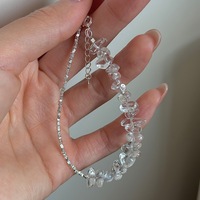 Bracciale in Argento Sterling S925 con Cristalli Irregolari, Stile Estivo Casual e Fresco per Donne, Gioielleria Raffinata