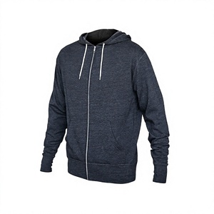 Men's <b>Hooded</b> <b>Zip</b>-Up Sweatshirt Solid Color Cotton French Terry Casual Autumn Wear Regular Fit - Product Image 1