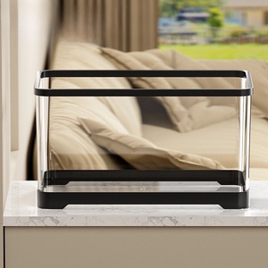 מיכל צב שקופה מקצועית עם מכסה פלסטיק מרובע קטן מדגי צב שולחן עבודה קטן מרפסת הבית או סלון - Product Image 4