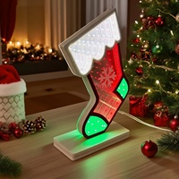 Lampe miroir infini en forme de maison de Noël, vente en gros directe usine, pour la décoration de maisons et de magasins en période des fêtes, OEM, faible MOQ