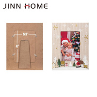 Cadre photo en bois de Noël JINN HOME, cadre photo 3D avec arbre de Noël, renne, support photo familial d'hiver, décoration de Noël pour la maison, cadeau