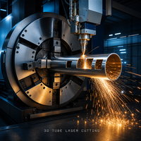 Service de découpe laser 3D automatique rotative pour tubes et tuyaux métalliques, idéal pour les pièces de structure creuse