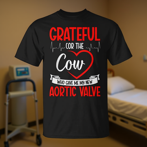 T-shirt per sopravvissuti alla chirurgia della valvola aortica con design a tema di riparazione e sostituzione della valvola per centri di riabilitazione - Product Image 2