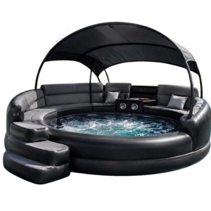 Île flottante compacte, <span class=keywords><strong>radeau</strong></span> gonflable portable avec toit pare-soleil, pont antidérapant, idéal pour l'attelage de yachts et la détente - Product Image 4