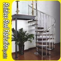 Escalier en colimaçon préfabriqué en acier inoxydable de haute qualité, écologique et durable, design moderne, échelle extensible, utilisation intérieure et extérieure