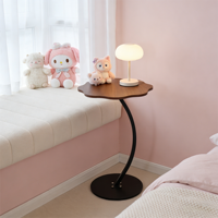 Table d'appoint en bois minimaliste moderne en forme de C - Design élégant, compact et léger, modèle MCS1107 pour canapé, salon et chambre à coucher