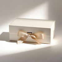 Exquis une pièce magnétique pliant à clapet boîte-cadeau en soie Flip pliable imprimé Logo pour bougie Souvenirs Bowknot éponge