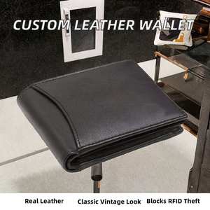 Portefeuille court personnalisable en cuir véritable Crazy Horse pour homme, avec logo OEM, protection RFID, vente en gros et livraison directe - Product Image 2