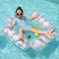 Fauteuil flottant tubulaire à quatre tubes en PVC 122x122cm pour enfants et adultes, idéal pour piscine et plage