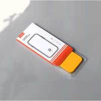 Boîte électronique pour casque Bluetooth avec poignée de suspension en carton laminé brillant et illustration de dessin animé