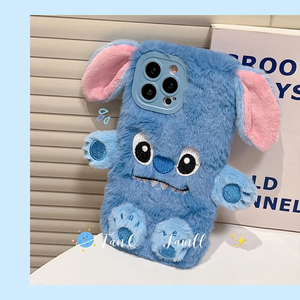 Custodie per telefoni in peluche con punto cartone animato 3D per iPhone 15 14 13 12 11 Pro Max XR XS MAX X <span class=keywords><strong>coppia</strong></span> <span class=keywords><strong>Cover</strong></span> morbida Anti-goccia - Product Image 2