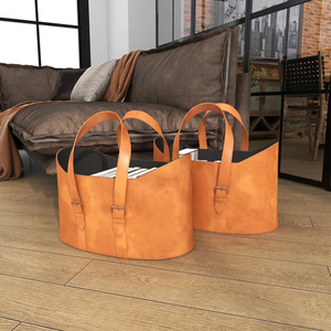 Organisation de rangement moderne de luxe haut de gamme pour magazine décoration de la maison <span class=keywords><strong>panier</strong></span> en cuir fait main pour porte-<span class=keywords><strong>panier</strong></span> à bois de chauffage - Product Image 5