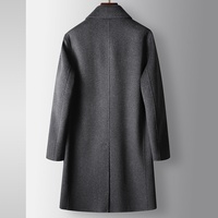 Manteau trench en laine croisé haut de gamme pour homme, coupe ajustée, avec poches latérales, décontracté, double face, chaud, pour l'automne et l'hiver