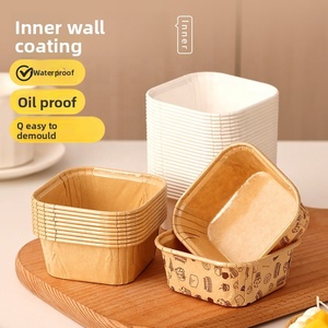 Moldes de Papel para Cupcakes, Aptos para Horno, Desechables, Caja Cuadrada para Muffins con Tapa, para Alimentos, Chicle, <span class=keywords><strong>Sushi</strong></span>, Cumpleaños - Product Image 4