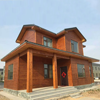 Maison préfabriquée moderne de luxe en bois style acier léger à deux étages