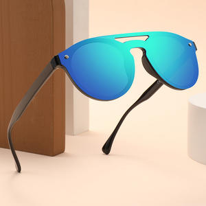 Gafas de Sol Redondas de Doble Puente Estilo Europeo Americano, Protección UV400, Lentes de PC, Moda Femenina, Viajes, Conducción - Product Image 3