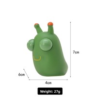 Larve verte souple et amusante à grands yeux, jouet anti-stress portable pour jeunes, best-seller