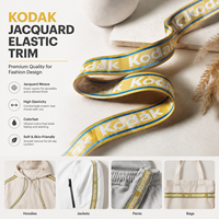 Sangle en jacquard Aoya haute élasticité, écologique, en Spandex/Nylon, avec logo personnalisé, 35 mm, pour chaussures, sacs et vêtements confortables
