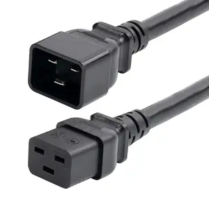 Wholesale American standard three core C19 to C20 power extension cable 18AWG power cord