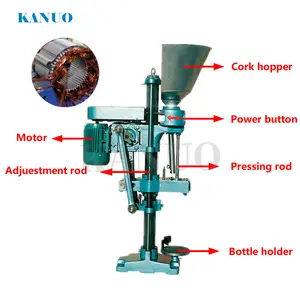 Máquina taponadora de botellas de vino tinto y vino blanco, máquina taponadora de corcho, máquina taponadora de botellas de vidrio semiautomática para