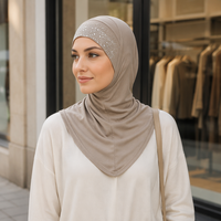 Turban de mode élastique à strass dégradés pour la tête, couvre-chef intégral en jersey