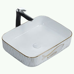 <span class=keywords><strong>CORONIS</strong></span> E809-2 Lavabo de salle de bain en céramique de style occidental au design moderne, finition dorée, facile à nettoyer, pour usage domestique et hôtelier, garantie 5 ans - Product Image 4