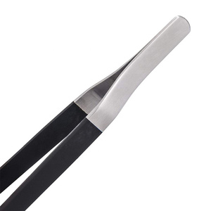 Pinces alimentaires en acier inoxydable noir antiadhésives avec poignée en silicone, pinces de cuisine pour la famille - Product Image 3