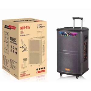 NDR-515 Professional 15-inch BT Stereo HIFI Wooden Wireless Karaoke <strong>Speaker</strong> Big Power Bass Trolley Outdoor Parties <strong>Computer</strong> Use - Product Image 1