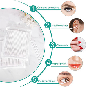 100pcs Long Tip Fiber Brush Lash Cleaning Tint Dye Brow Waxing Lifting Swab Makeup Wands - Product Image 4