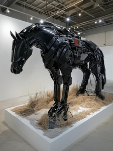 Année du <span class=keywords><strong>Cyber</strong></span> Steed - Série conceptuelle en pré-lancement |   Sculptures de chevaux biomécaniques générées par l'IA pour les espaces avant-gardistes - Product Image 2