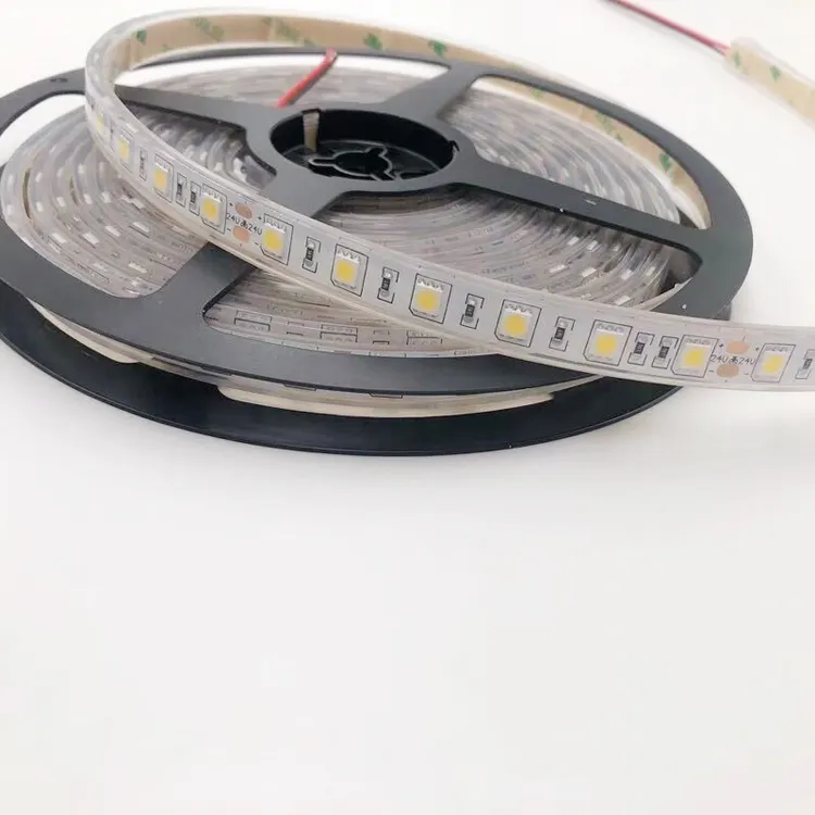 90Ra 12V 24V 60 LED/メートル3 Y保証14W IP68シリコン防水5050 LEDストリップライト屋外防水用