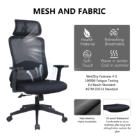 Projet pour l'Indonésie Chaises de travail ergonomiques pour les équipes de projet Chaise de bureau en maille avec appui-tête Accoudoir réglable Kursi Kantor