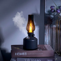 Offre Spéciale Portable Antique Kérosène Lampe Décoratif Humidificateur D'air 1200mah Usb Rechargeable Temps Lumière Pulvérisation Humidificateur