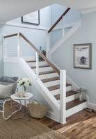 CBMMart Escalier droit moderne avec marches en bois et main courante pour villa