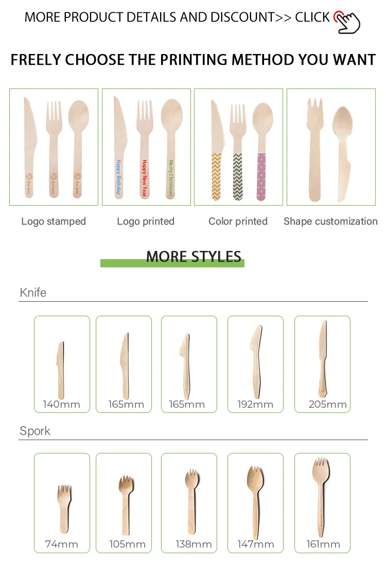 Natural Birch Wood Eco Friendly Bulk Wooden Spoon Disposable Biodegradable Wooden Cutlery