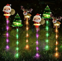 Nouvelles lumières de Noël solaires pour pelouse, décorations colorées de Père Noël et de rennes pour une ambiance festive