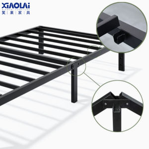 Cadre de lit en métal minimaliste durable, acier au carbone, base à lattes simple pour <span class=keywords><strong>appartement</strong></span> locatif, maison d'hôtes - Product Image 2