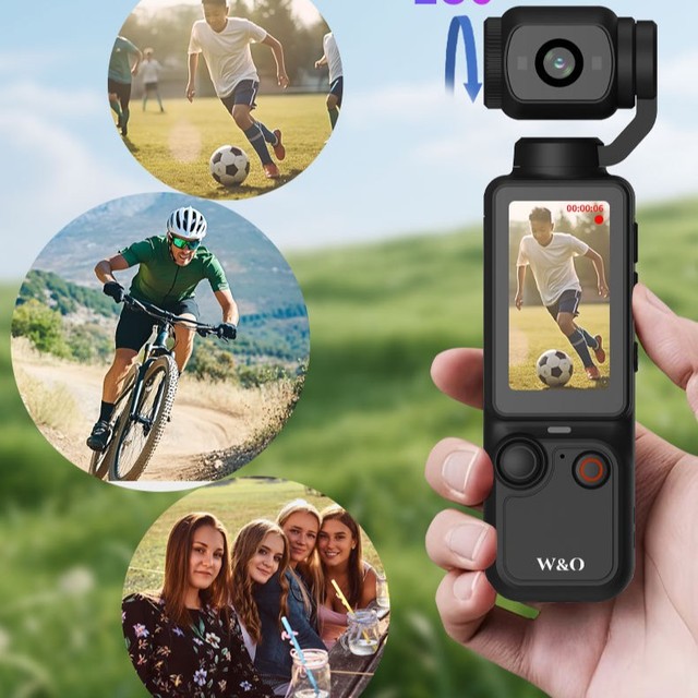 Hot Sale Q7 Sports Camera 4K HD Outdoor Handheld Portable 1.9 Inch Screen TF Card CMOS Sensor 180 Wide Angle Recording Vlog