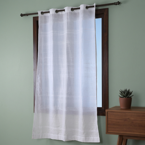 Rideau de sécurité pour porte, blanc uni, 100% coton - Product Image 3