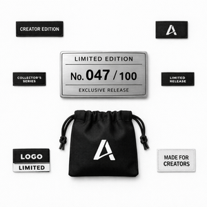 Kit de Mercancía Personalizada de Edición Limitada para Creadores: Insignia Numerada, Artículos de Tela y Bolsa con Cordón para Proyectos de Marca - Product Image 1