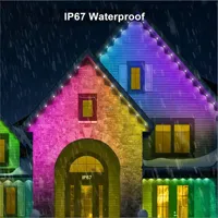 Iluminación Navideña Permanente UL IP67 con Controlador Inteligente Wifi, Luces LED para Exteriores de Casa, Luces Navideñas Permanentes para Exteriores