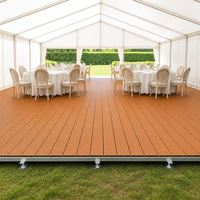 Dalles de terrasse emboîtables en WPC, plateforme de terrasse modulaire surélevée avec pieds réglables en hauteur pour événements et banquets en plein air