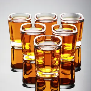 家用钢化玻璃酒杯热销威士忌酒杯酒吧八角形烈酒杯