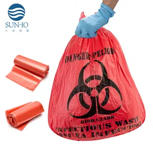 High Heat Resistance Large Roll Bin Trash Medical Garbage Biohazard Waste Plastic bag