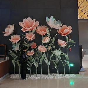 <span class=keywords><strong>J</strong></span>-007 de flores de cerezo de papel gigante de color rosa melocotón para eventos de boda, baby shower, Decoración de cumpleaños - Product Image 1