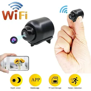Mini caméra WiFi 1080P HD avec vision nocturne, détecteur de mouvement et de son inclus, pour la maison ou le bureau, angle large de 120 degrés, micro babyphone - Product Image 1