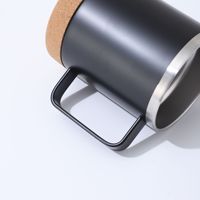 Mug à café isotherme en acier inoxydable à double paroi de haute qualité, créatif, 12 oz et 16 oz, avec poignée et base en liège, tasse de voyage