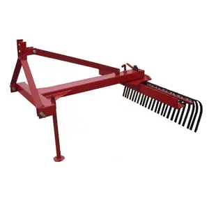 Tractor mounted 3 point landscape raker Agricultural farm machinery rock stone rake